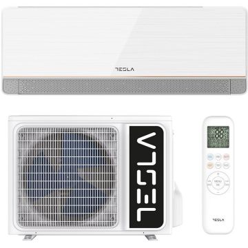 TESLA Aparat de aer conditionat Tesla Advance 12000 BTU WI-FI, Clasa A+++, functie I Feel, Filtru lavabil, flux aer 3D, Incalzire unitate externa, TA35MMFT, Alb